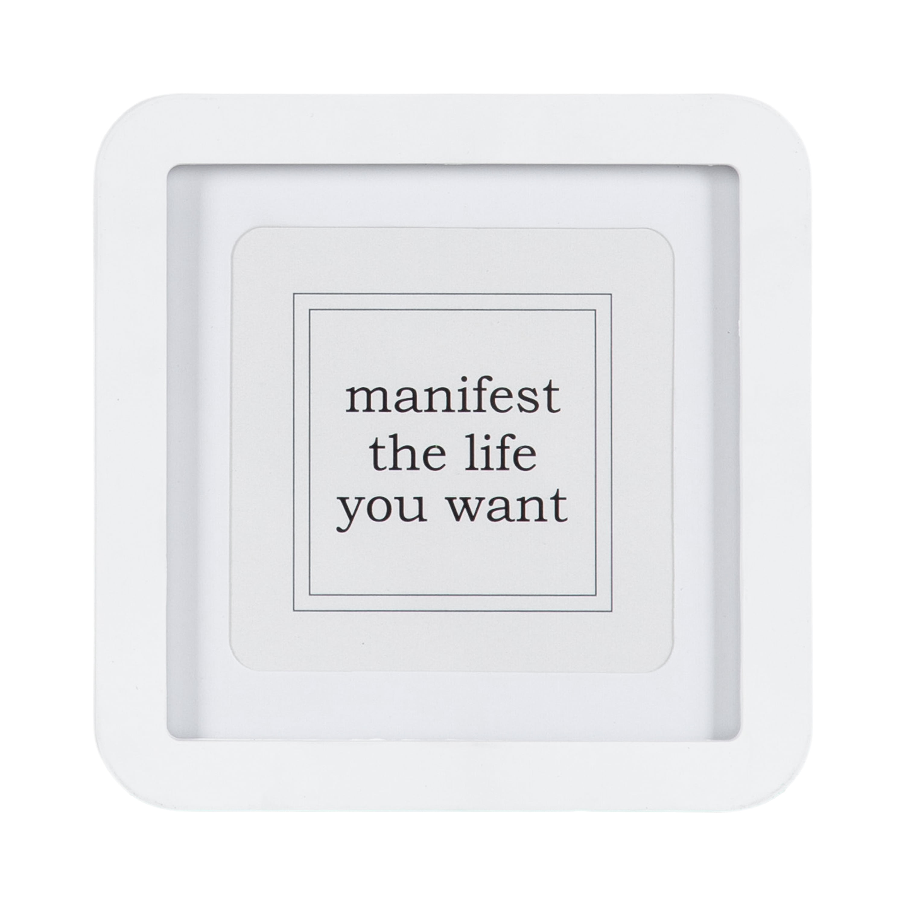 DesignOvation 5x5 Matted for 4x4 Rounded Basic White Decorative Tabletop Picture Frame
