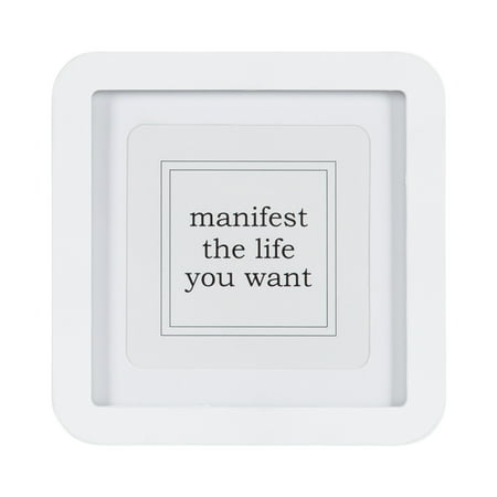 DesignOvation 5x5 Matted for 4x4 Rounded Basic White Decorative Tabletop Picture Frame