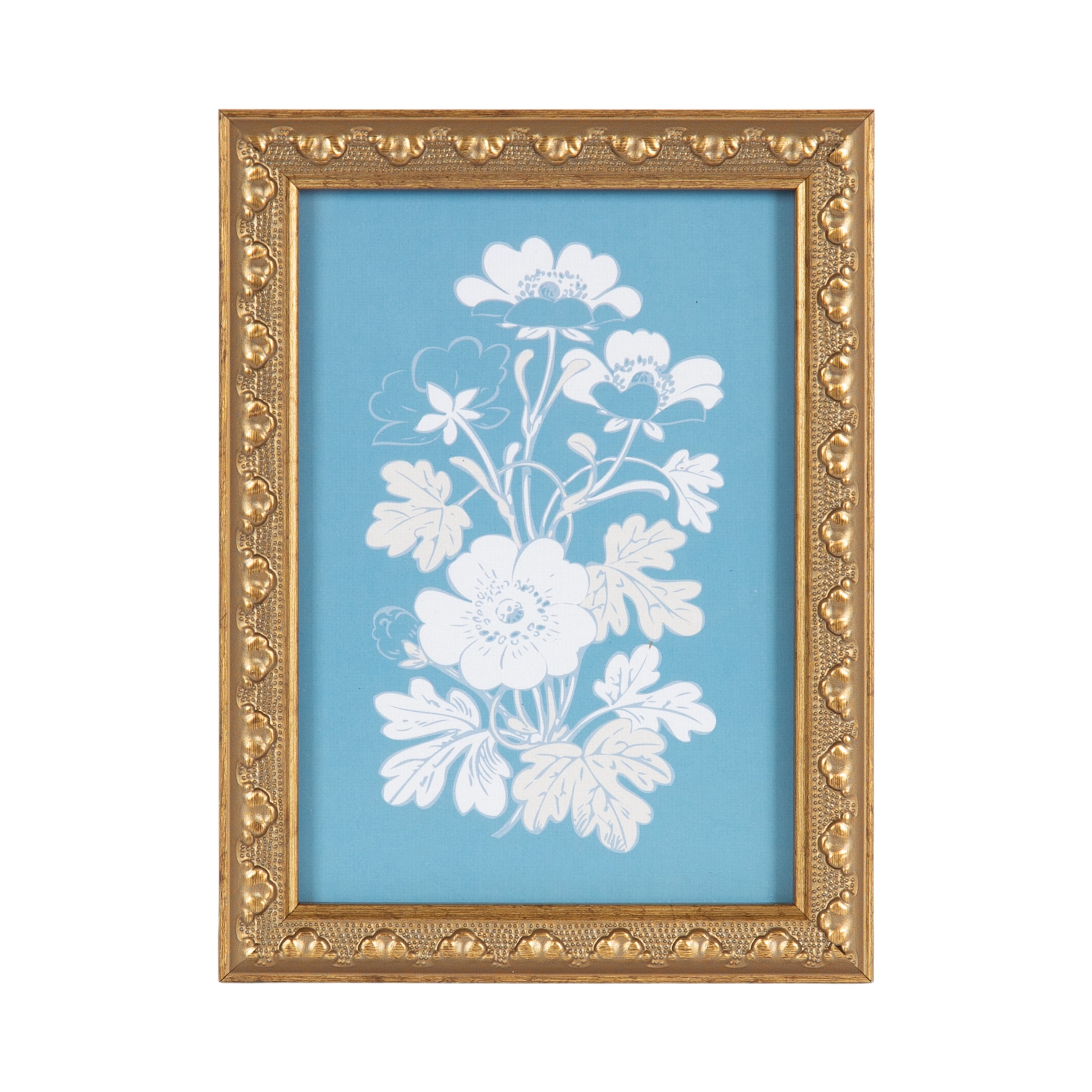 DesignOvation – 5x7 Picture Frame – Slim Ornate Antique Gold Tabletop Photo Frame