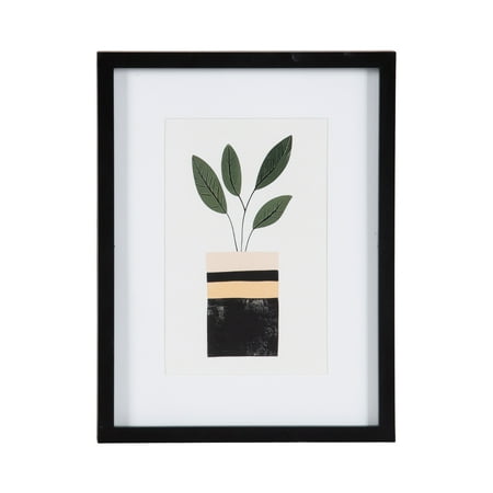 DesignOvation 6x8 Matted for 4x6 Linear Black Decorative Tabletop Picture Frame