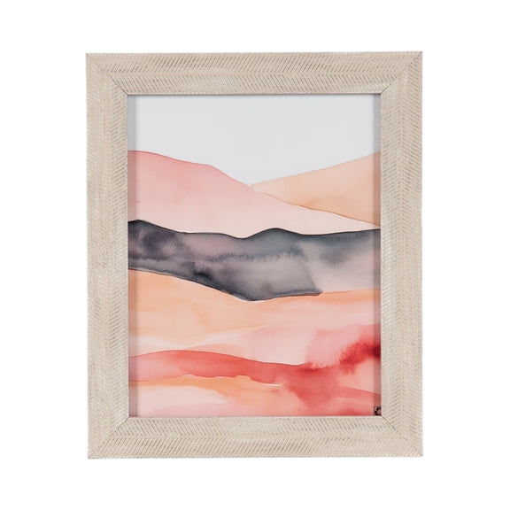 DesignOvation 8x10 Chevron Distresssed White/Natural Decorative Tabletop Picture Frame