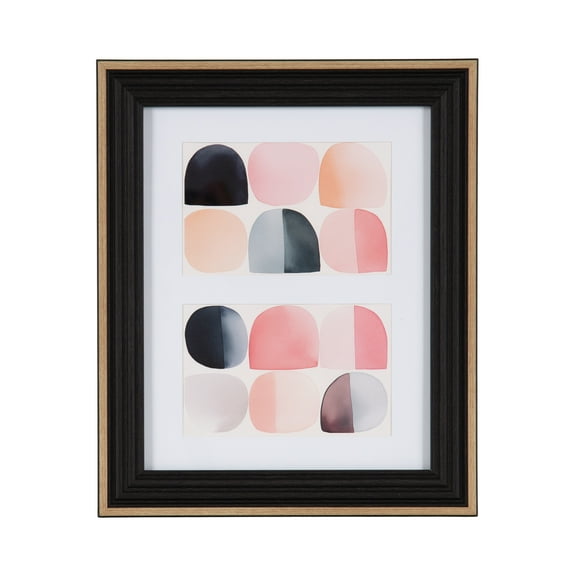 DesignOvation 8x10 Matted for (2) 4x6 Casual Black/Tan Decorative Tabletop Picture Frame