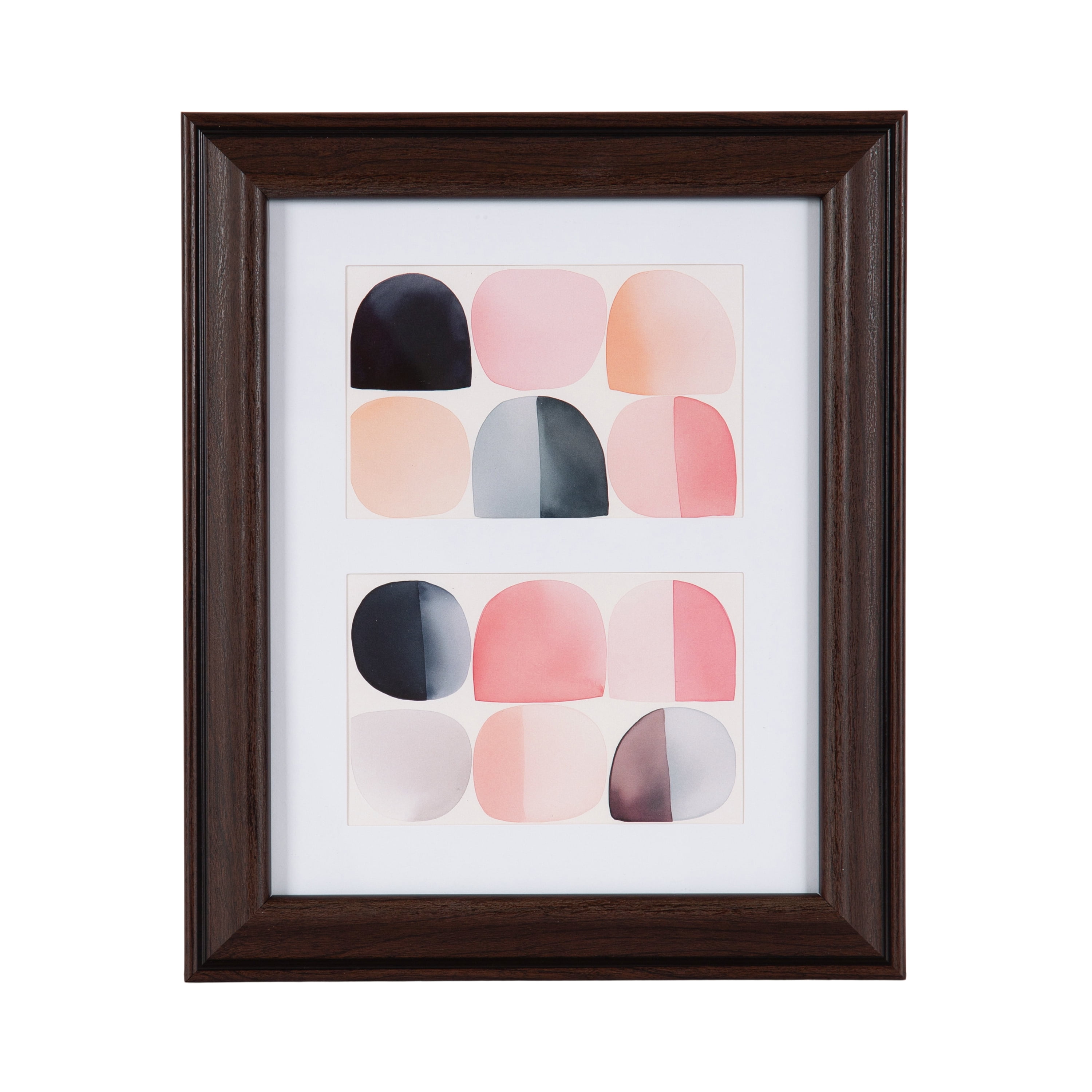 DesignOvation 8x10 Matted for (2) 4x6 Cherry/Black Decorative Tabletop Picture Frame