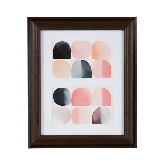 DesignOvation 8x10 Matted for (2) 4x6 Cherry/Black Decorative Tabletop Picture Frame