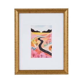 DesignOvation 8x10 Matted for 4x6 Beaded Gold Decorative Tabletop Picture Frame