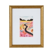 DesignOvation 8x10 Matted for 4x6 Beaded Gold Decorative Tabletop Picture Frame