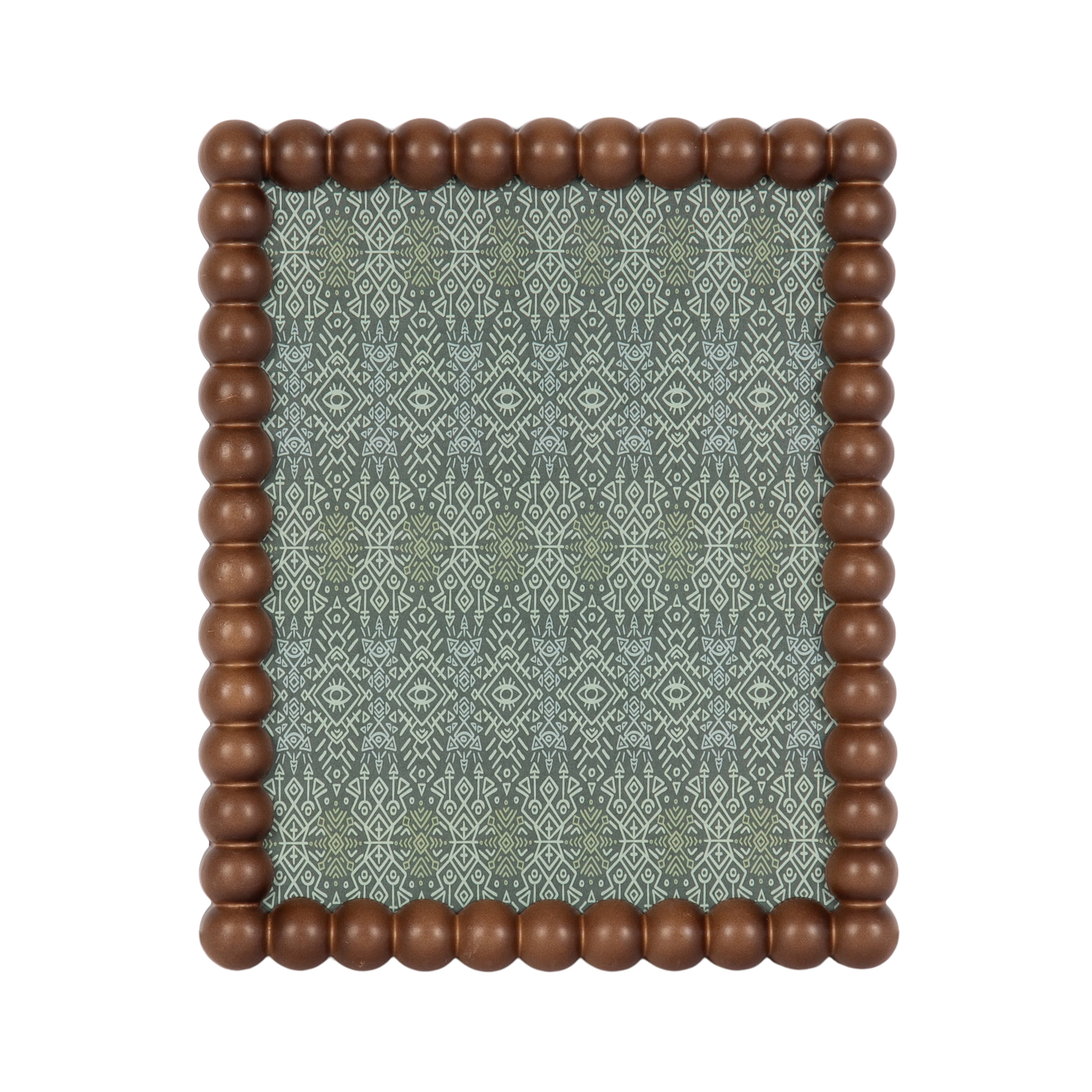 DesignOvation – 8x10 Picture Frame – Beaded Medium Walnut Tabletop Photo Frame