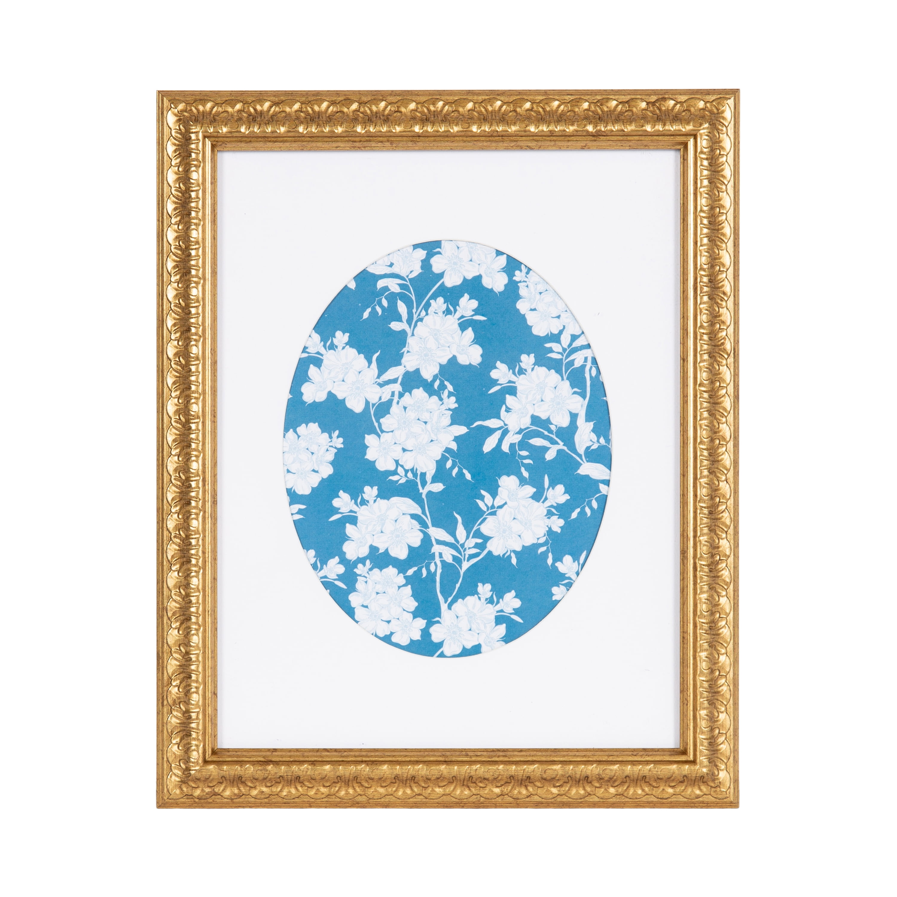DesignOvation – 8x10 Picture Frame – Ornate Matted Antique Gold Wall Photo Frame