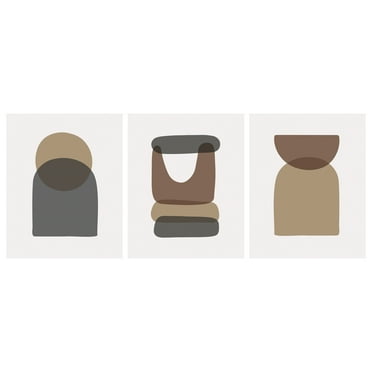 DesignOvation Abstract Shapes Unframed Art Prints 8” x 10” Set of 3 by The Creative Bunch Studio