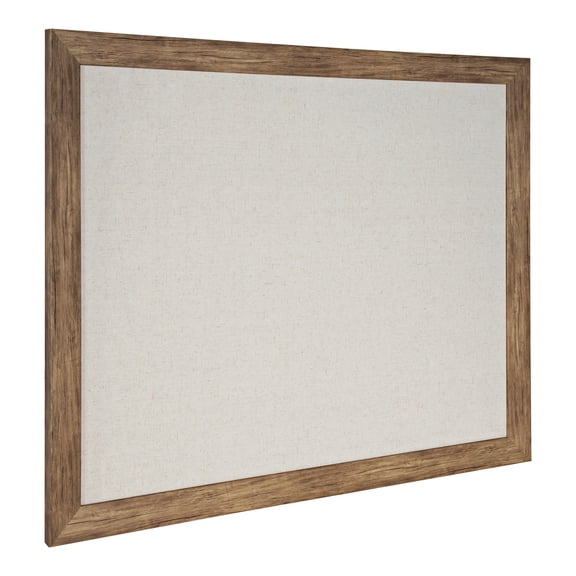 DesignOvation Beatrice Framed Linen Fabric Pinboard, 27x33, Rustic Brown, Decorative Farmhouse Wall Organizer