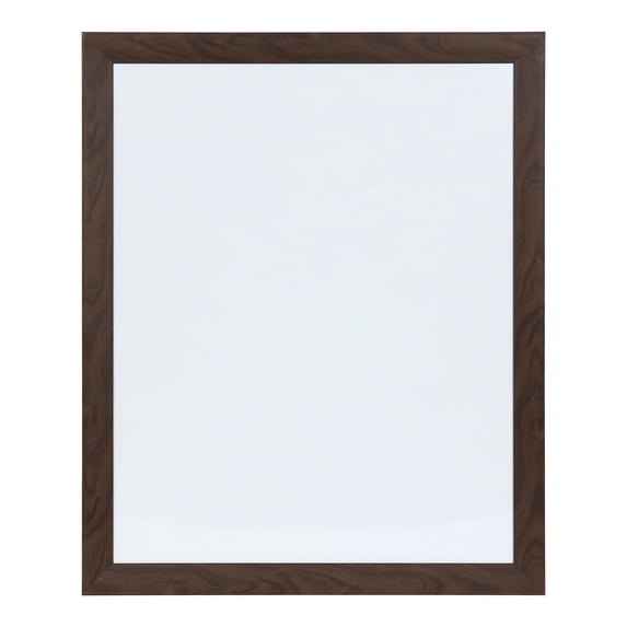 DesignOvation Beatrice Framed Magnetic Dry Erase Board, 27x33, Walnut Brown