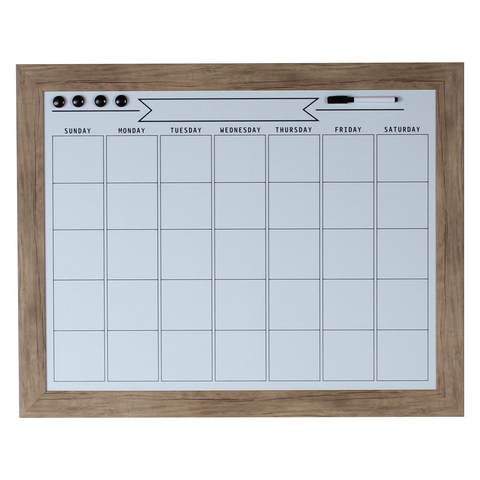 DesignOvation Beatrice Magnetic Dry Erase Monthly Calendar Organization Board