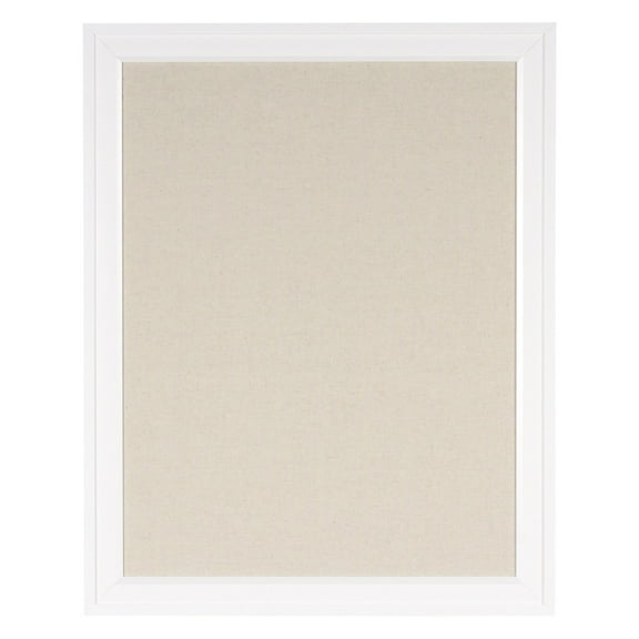 DesignOvation Bosc Linen Fabric Pinboard Wall Organization Board - White