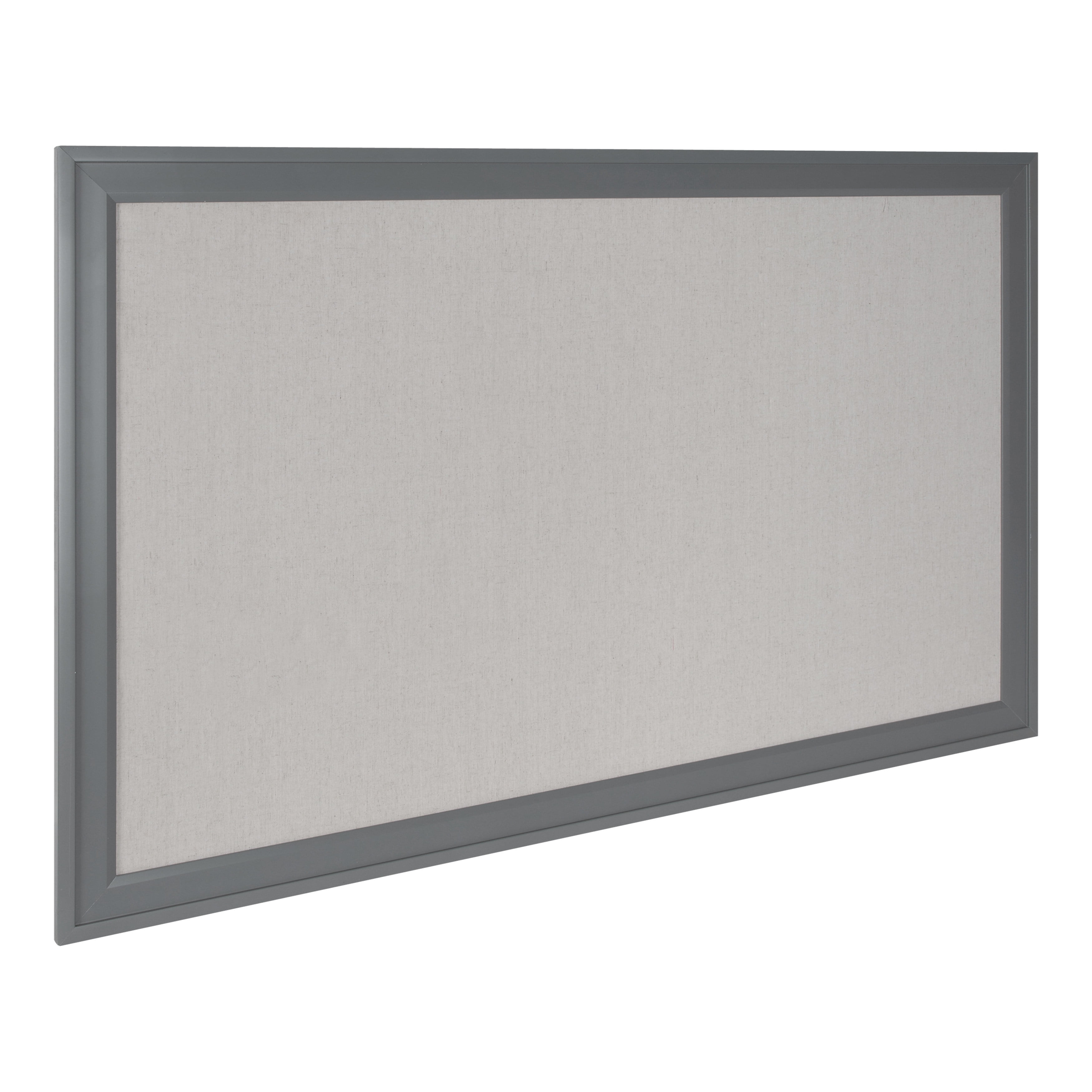 Gray Linen Fabric Pinboard with Gray Frame, 27.5 x 43.5 Inches