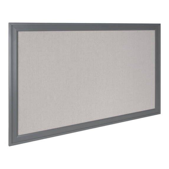 DesignOvation Bosc Transitional Fabric Pinboard, 27.5 x 43.5, Gray, Linen Bulletin Board for Wall