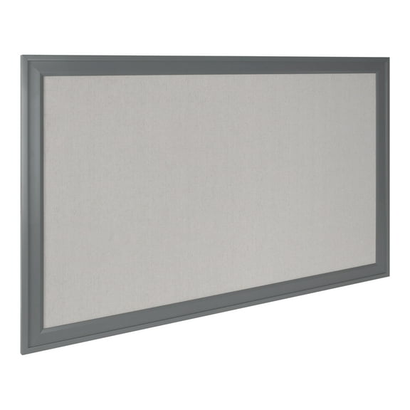 DesignOvation Bosc Transitional Fabric Pinboard, 27.5 x 43.5, Gray, Linen Bulletin Board for Wall