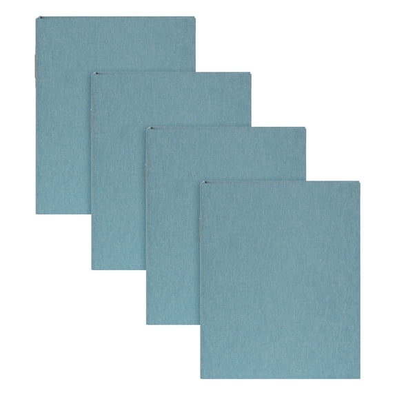 DesignOvation Cydney Set of 4 Fabric Photo Albums, Teal 40 Photos