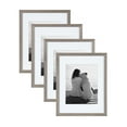 thumbnail image 1 of DesignOvation Gallery Picture Frame Set, Set of 4, 11 x 14 Matted to 8 x 10, Gray, Decorative Farmhouse Set of Robust Solid Wood Picture Frames for Wall Decor, 1 of 9