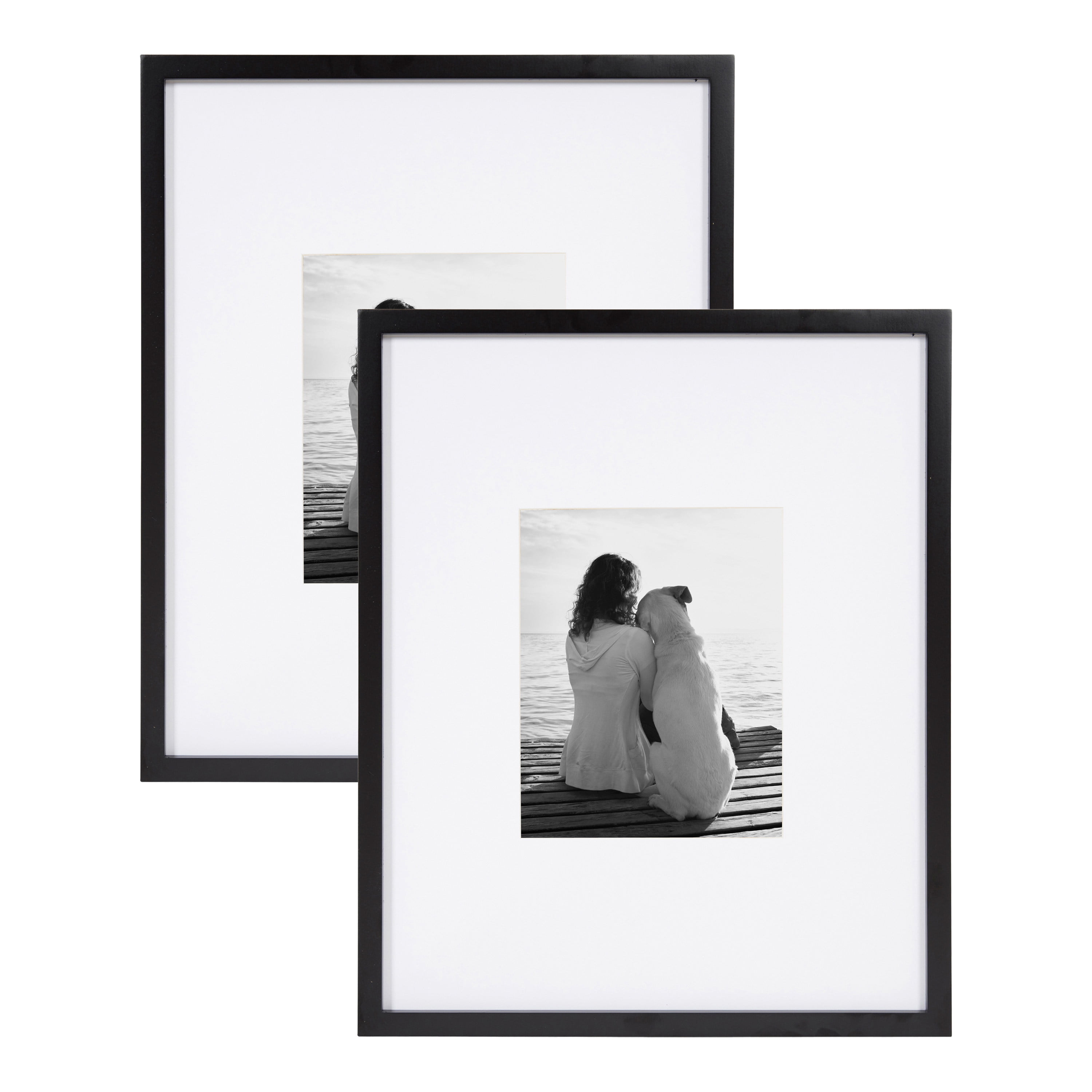 16 Pieces/set Solid Wood Picture Photo Frame Set Black White