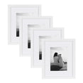 thumbnail image 1 of DesignOvation Gallery Wood Photo Frame Set for Customizable Wall or Desktop Display, White 8x10 matted to 5x7, Pack of 4, 1 of 7
