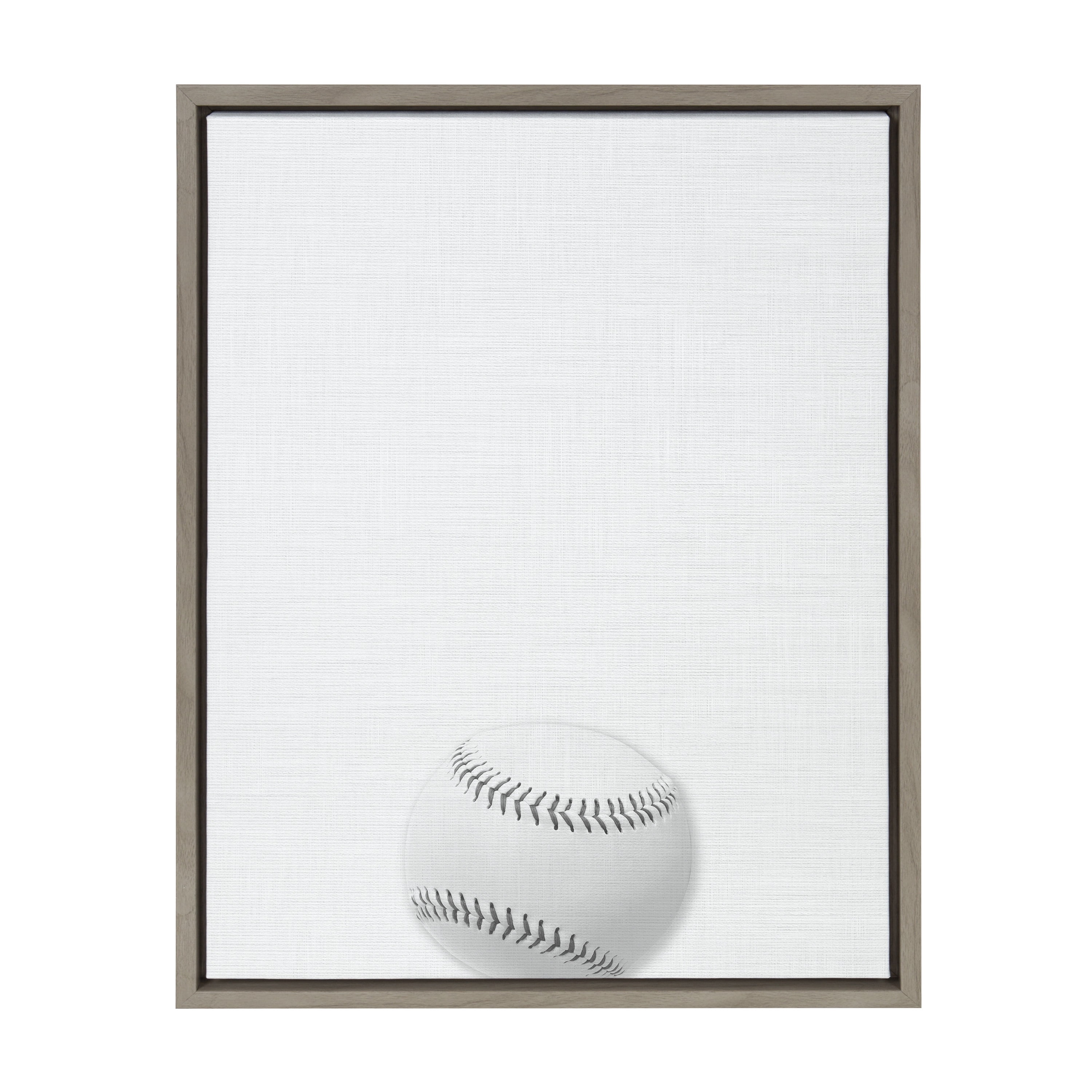 Gray Framed Baseball Portrait Canvas Wall Art, 18x24
