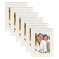 thumbnail image 1 of DesignOvation Kieva Solid Wood Picture Frame, Distressed Soft White 5x7, Pack of 6, 1 of 7