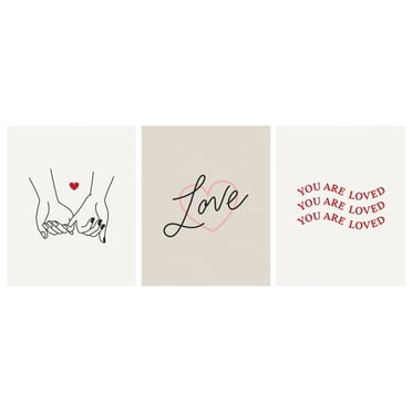 DesignOvation Love Simple Unframed Art Prints 8” x 10” Set of 3 by The Creative Bunch Studio
