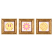 DesignOvation Smiley Faces 4" x 4" Magnetic Mini Art Prints by The Creative Bunch Studio Set of 3