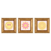 DesignOvation Smiley Faces 4" x 4" Magnetic Mini Art Prints by The Creative Bunch Studio Set of 3