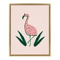 thumbnail image 1 of DesignOvation Sylvie Flamingo Watermelon Framed Canvas Wall Art By Kendra Dandy, 18x24 Gold, 1 of 6