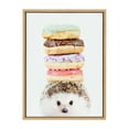 thumbnail image 1 of DesignOvation Sylvie Hedgehog Donuts Framed Canvas Wall Art By Amy Peterson, 18x24 Natural, Cute Baby Animal Portrait For Living Room, Bedroom, Or Nursery, 1 of 5