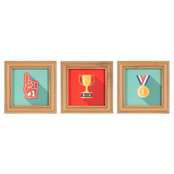 DesignOvation Team Spirit 4" x 4" Magnetic Framed Art Prints by The Creative Bunch Studio (Set of 3)
