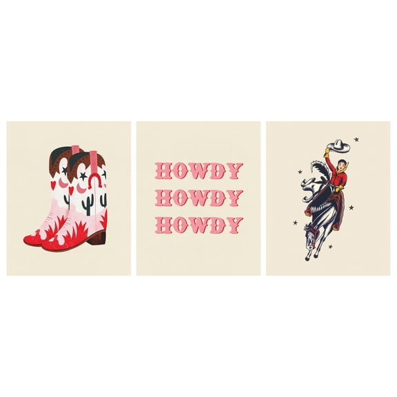 DesignOvation Western Unframed Art Prints 8” x 10” Set of 3 by Tania Garcia and Piddix