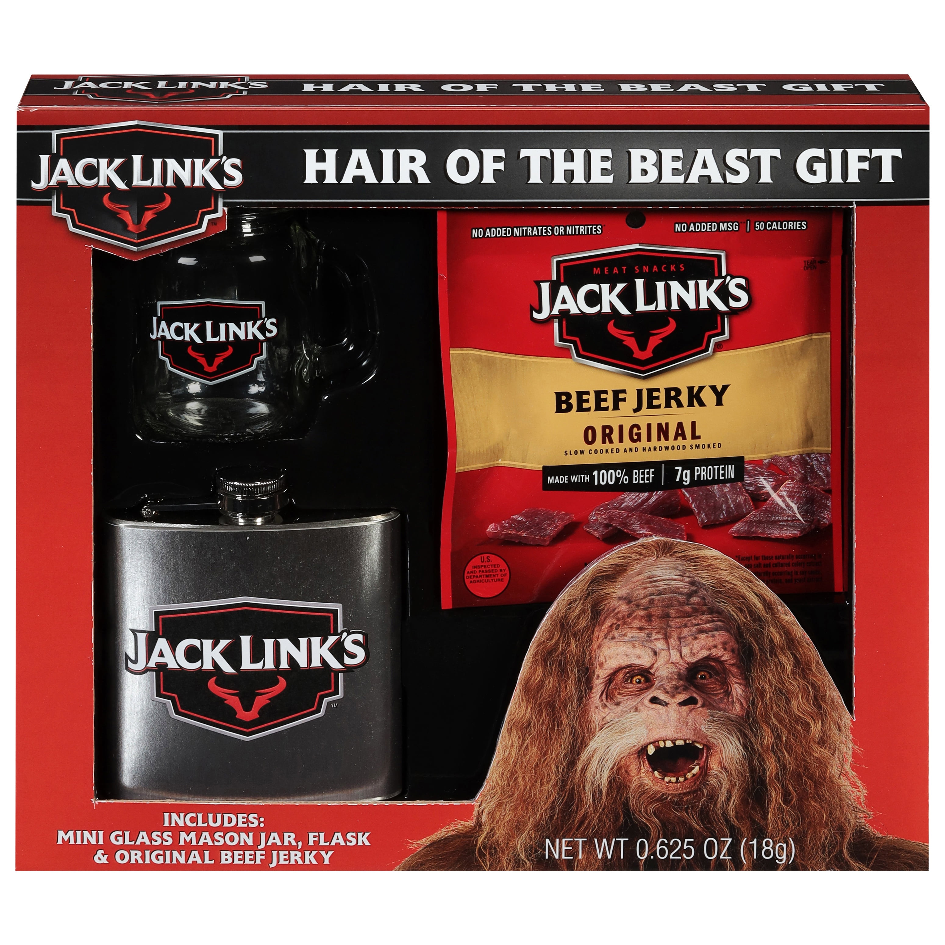 DesignPac Jack Links Holiday Hair of the Beast Flask Gift, 0.625oz