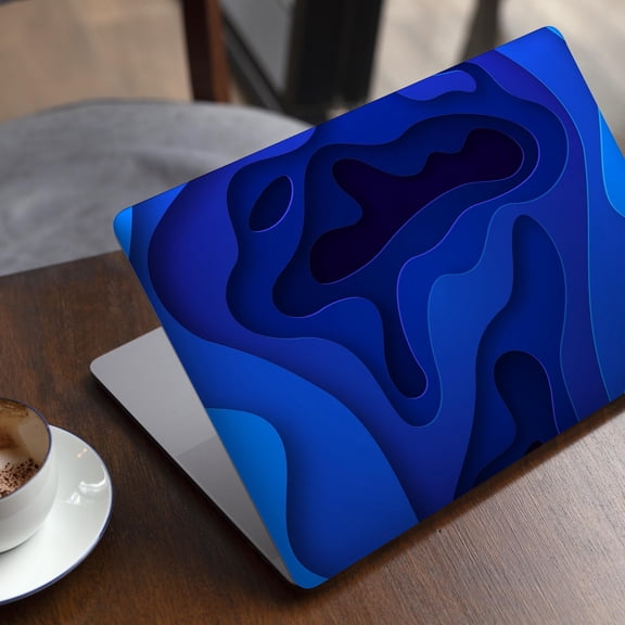 DesignSkinz 3D Blue Abstract Paper Cuts V1 Full-Body Skin Decal Wrap Cover for MacBook 12" Retina (A1534)