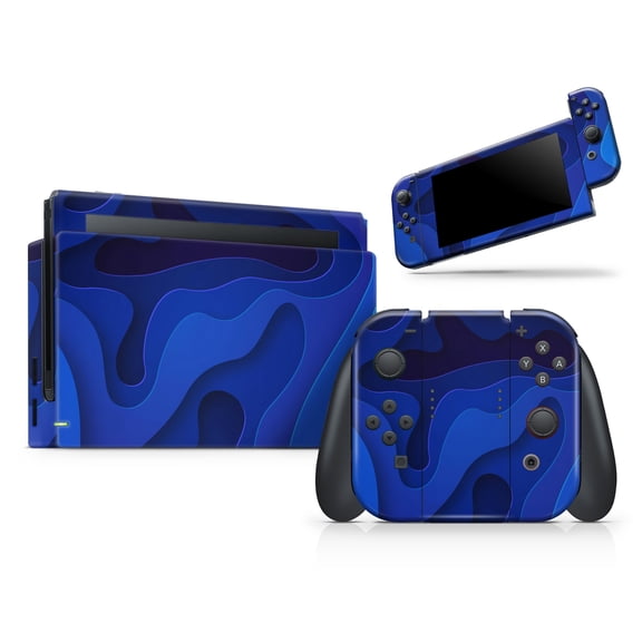 DesignSkinz 3D Blue Abstract Paper Cuts V1 Full-Body Skin Decal Wrap Cover for Nintendo Switch