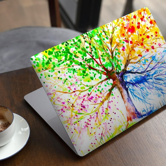 DesignSkinz Abstract Colorful WaterColor Vivid Tree V3 Full-Body Skin Decal Wrap Cover for MacBook Pro 13" with Touch Bar (A1706/A1989/A2159)