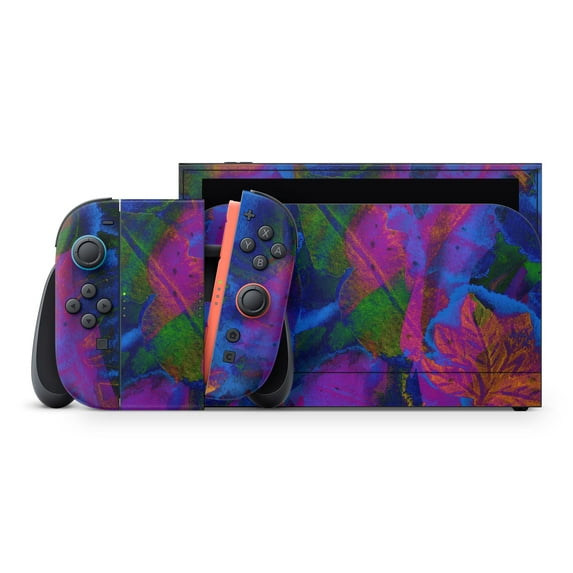 DesignSkinz Abstract Dark Neon Tropical Flora Full-Body Skin Decal Wrap Cover for Nintendo Switch 2