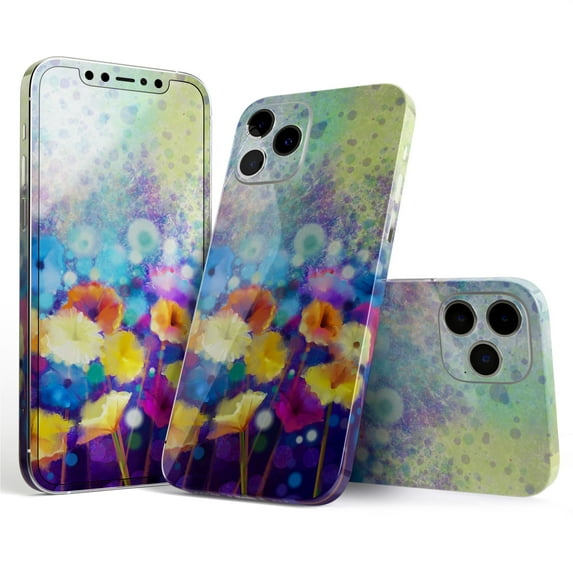 DesignSkinz Abstract Flower Meadow v2 Full-Body Skin Decal Wrap Cover for iPhone 13 Pro Max