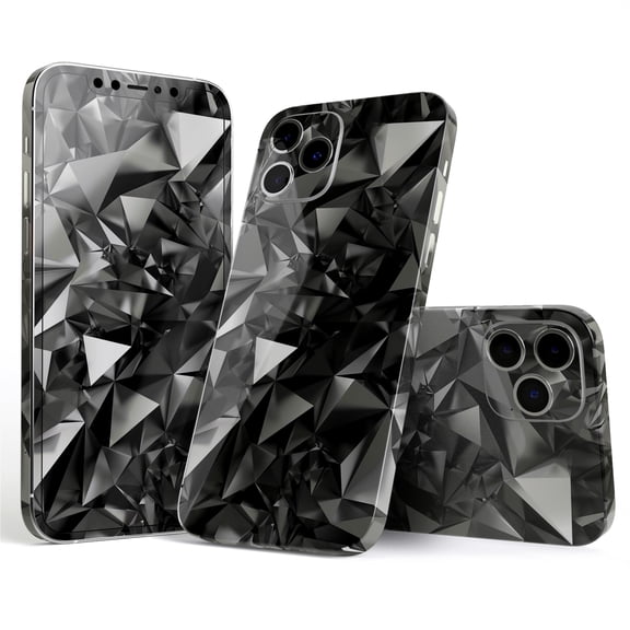 DesignSkinz Black 3D Diamond Surface Full-Body Skin Decal Wrap Cover for iPhone SE