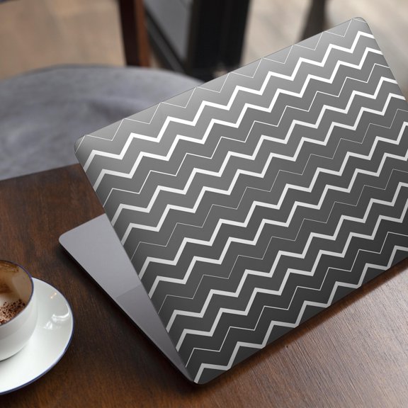 DesignSkinz Black Gradient Layered Chevron Full-Body Skin Decal Wrap Cover for MacBook Pro 16" M1/M2/M3 (A2485/A2780/A2991)