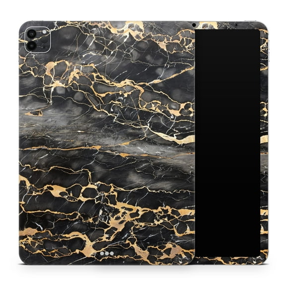 DesignSkinz Black and Gold Marble Surface Full-Body Skin Decal Wrap Cover for iPad Mini 2 (A1489/A1490)