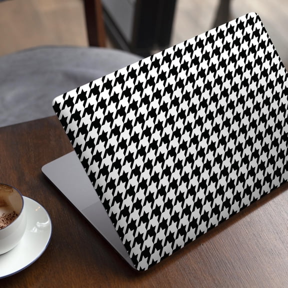 DesignSkinz Black and White Houndstooth Pattern Full-Body Skin Decal Wrap Cover for MacBook 12" Retina (A1534)