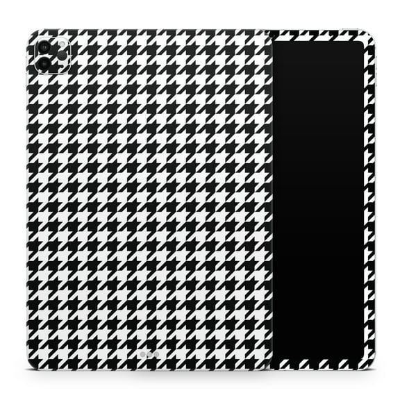 DesignSkinz Black and White Houndstooth Pattern Full-Body Skin Decal Wrap Cover for iPad Pro 12.9” 4th Gen (A2229/A2069/A2239/A2233)