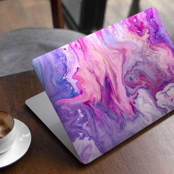 DesignSkinz Blue & Pink Acrylic Abstract Paint V2 Full-Body Skin Decal Wrap Cover for MacBook Pro 16" M1/M2/M3 (A2485/A2780/A2991)