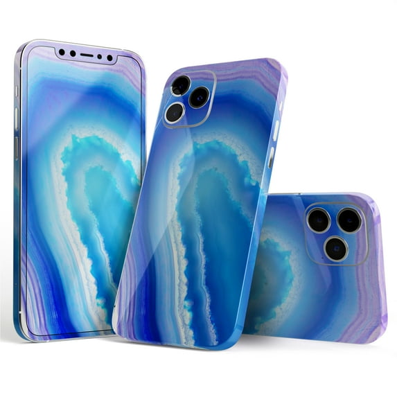 DesignSkinz Blue & Purple Hue Agate Full-Body Skin Decal Wrap Cover for iPhone 13 Pro Max