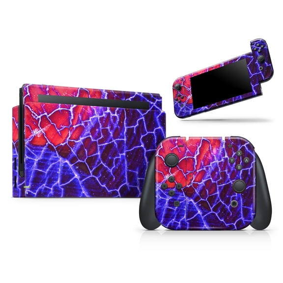 DesignSkinz Blue Red Dragon Vein Agate Full-Body Skin Decal Wrap Cover for Nintendo Switch