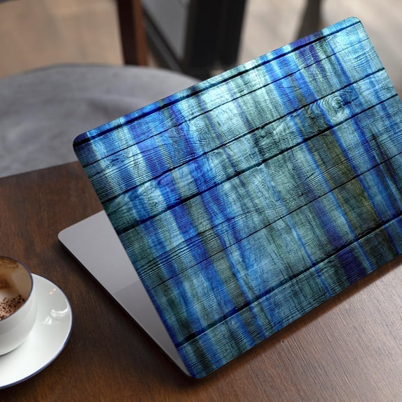 DesignSkinz Blue and Green Tye-Dyed Wood Full-Body Skin Decal Wrap Cover for MacBook Pro 14" M1/M2/M3 (A2442/A2779/A2992)