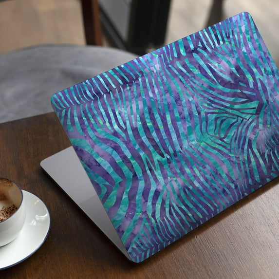 DesignSkinz Blue and Purple Watercolor Zebra Pattern Full-Body Skin Decal Wrap Cover for MacBook Pro 13" M1/M2 (A2338)