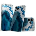 thumbnail image 1 of DesignSkinz Bright Blue Agate Slice Full-Body Skin Decal Wrap Cover for iPhone 12 Pro, 1 of 9
